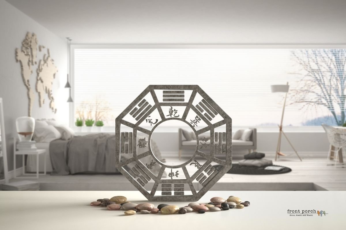 Display of feng shui design concepts in a living room