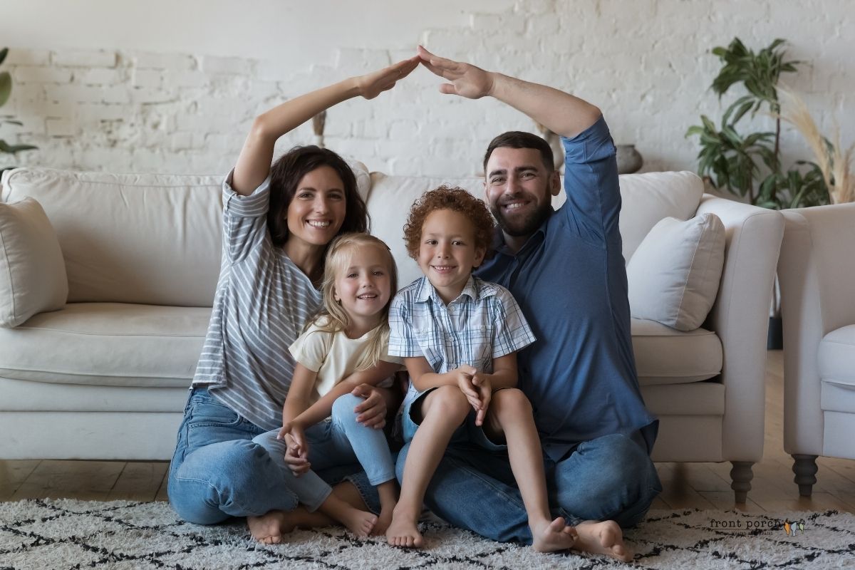 Family settling into their new home